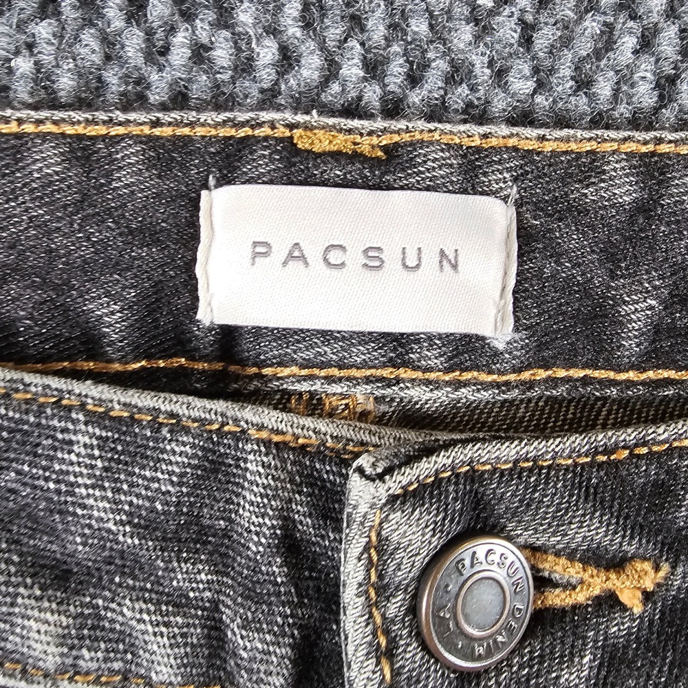 PacSun Charlie Baggy Boot Jeans Faded Black Low Rise Size 28 Pacific Sunwear NEW - Picture 4 of 12